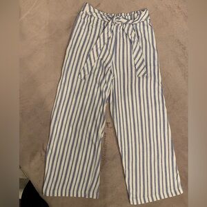 EUC Zara Girls Blue Striped Trousers Size 8